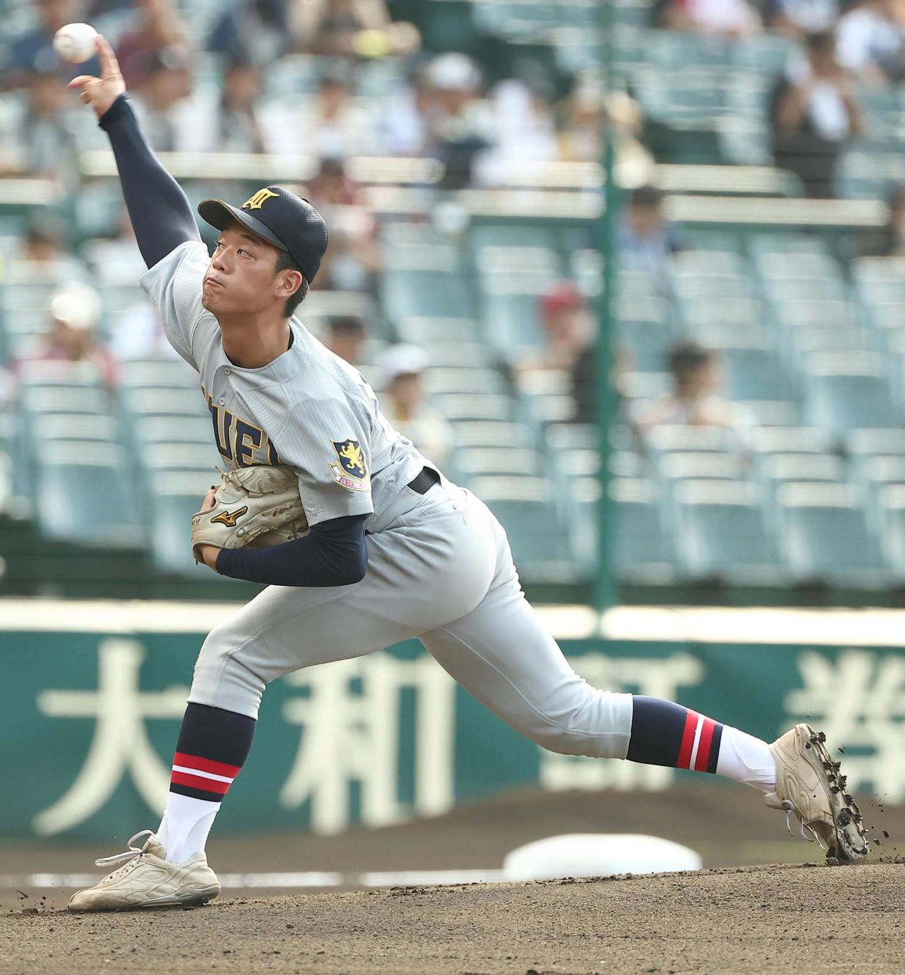 開星対仙台育英　仙台育英先発の梶井（撮影・上田博志）