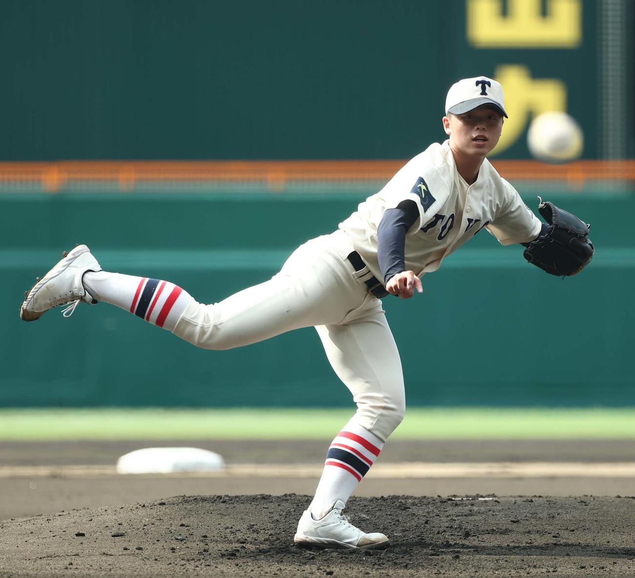 花巻東対東洋大姫路　東洋大姫路先発の木下（撮影・上田博志）