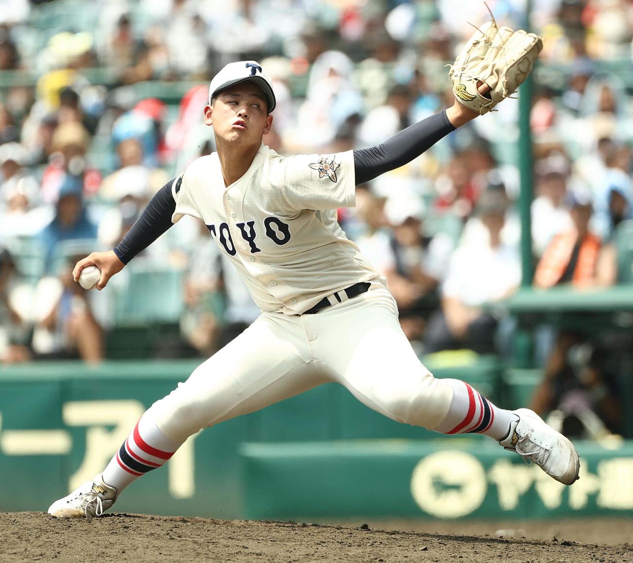 花巻東対東洋大姫路　東洋大姫路2番手の阪下（撮影・上田博志）