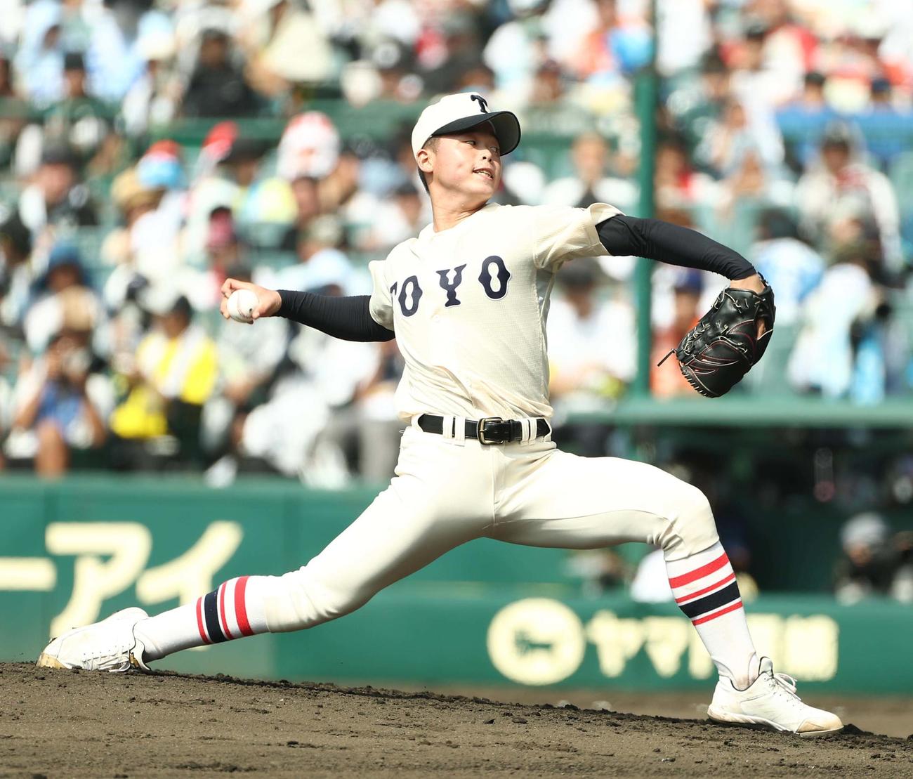 花巻東対東洋大姫路　東洋大姫路先発の木下（撮影・上田博志）