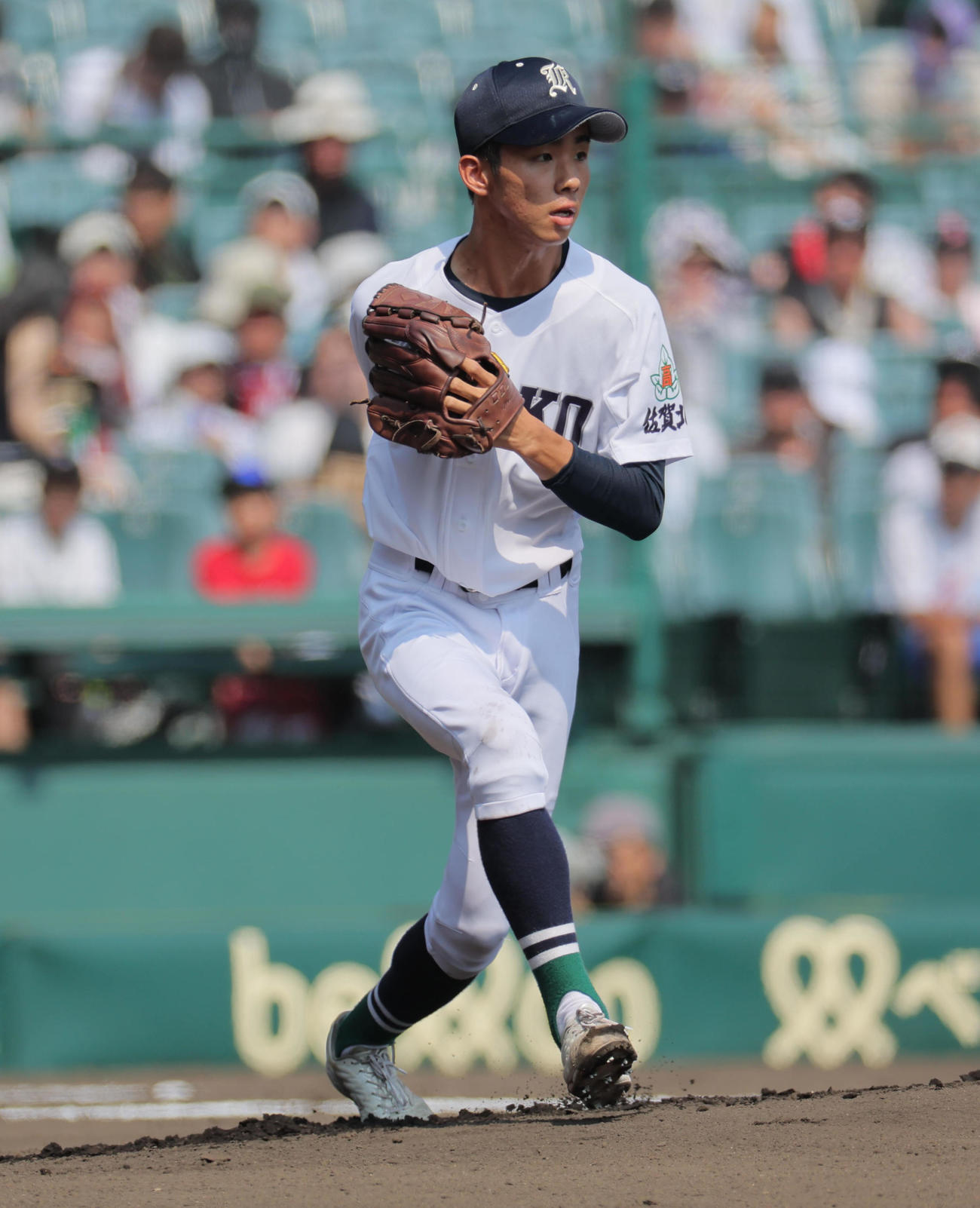 明豊対佐賀北　佐賀北先発の稲富理人（撮影・宮崎幸一）