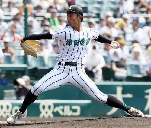 横浜対津田学園　横浜戦に先発する桑山（撮影・加藤哉）