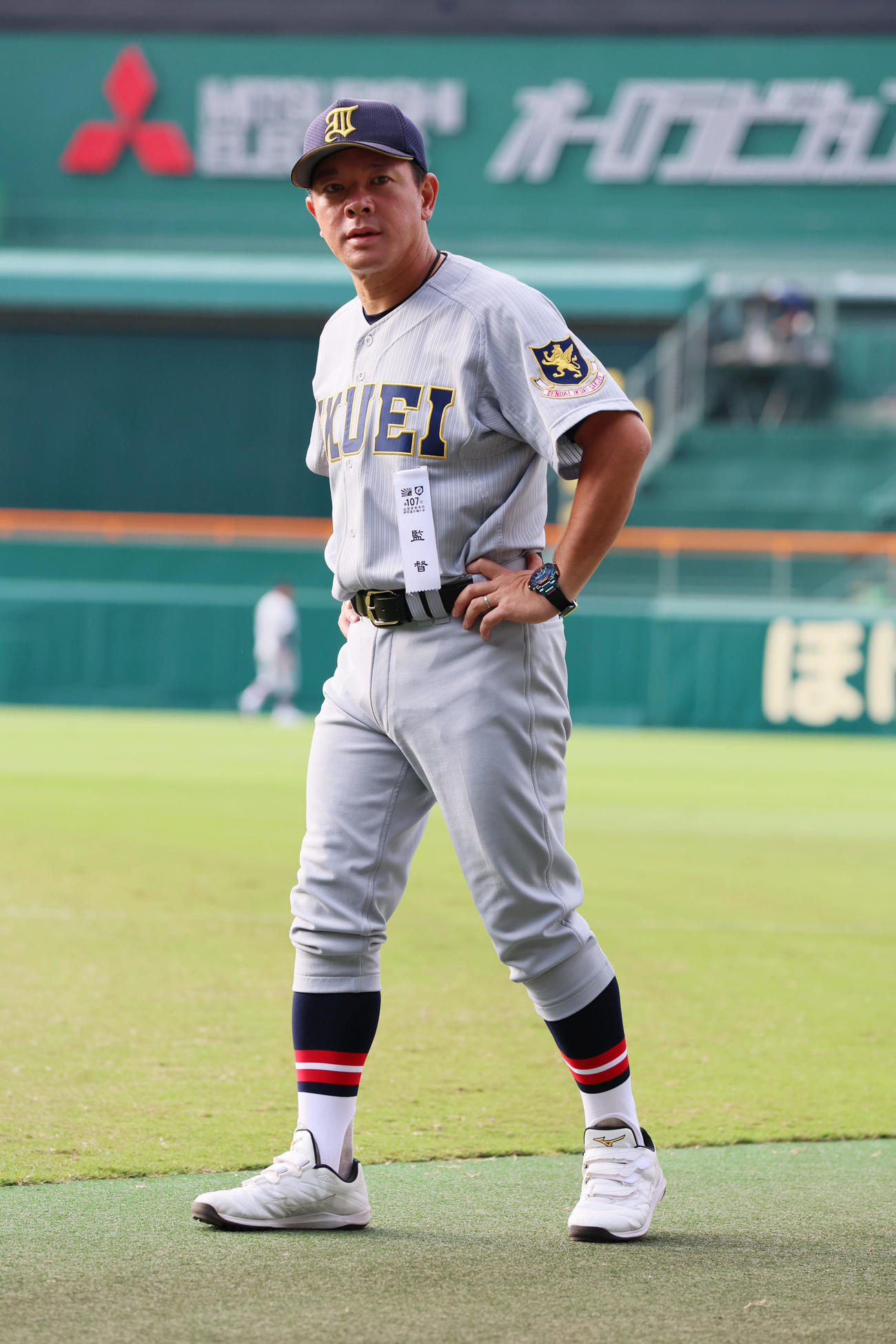 沖縄尚学対仙台育英　仙台育英の須江監督（撮影・加藤哉）