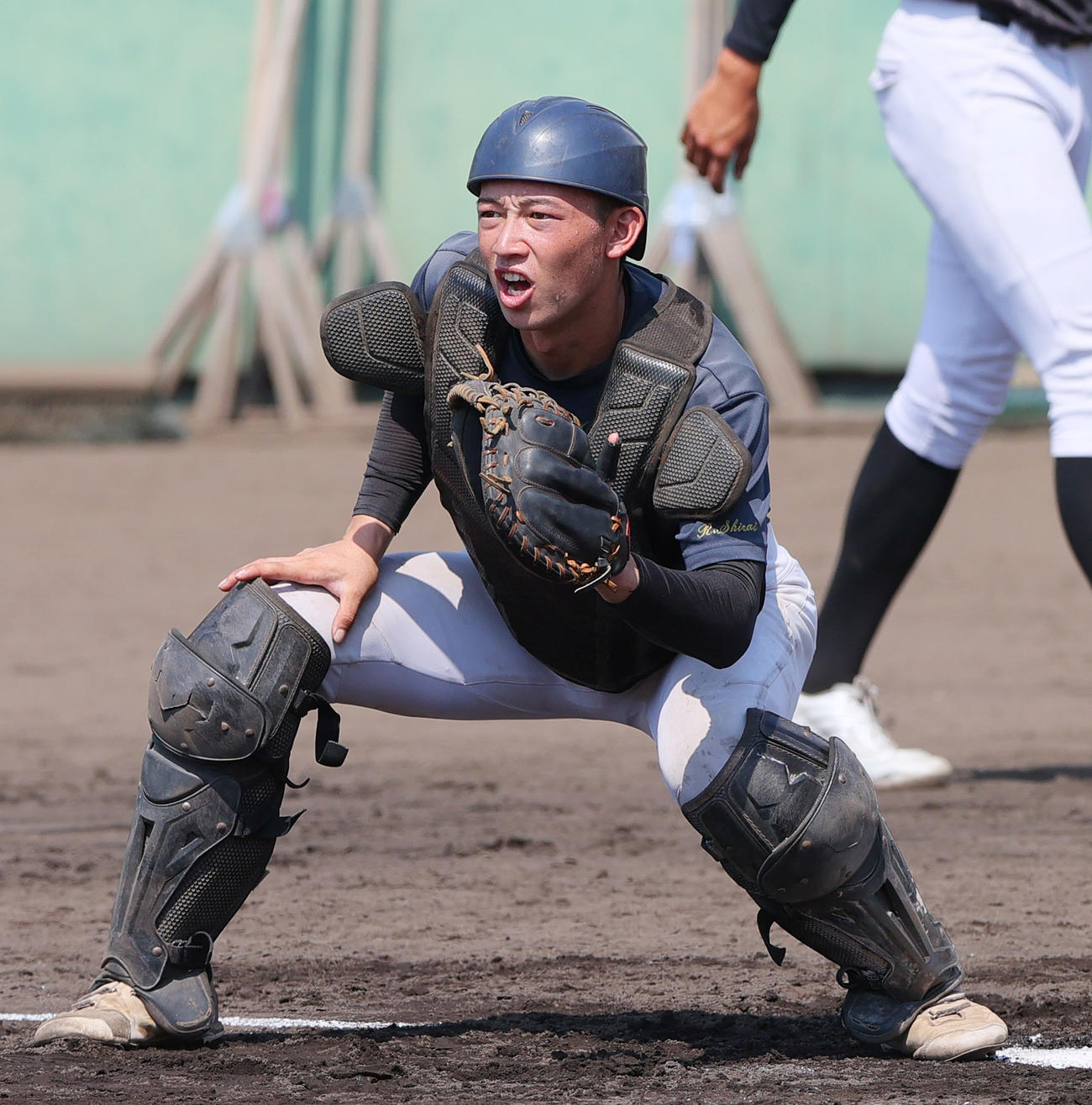 練習に励む山梨学院の横山（撮影・上山淳一）
