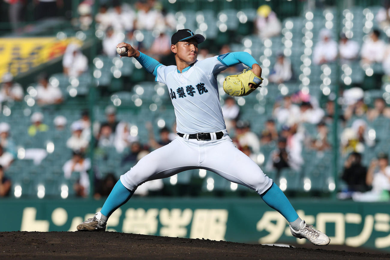 山梨学院・菰田陽生（2025年8月19日撮影）