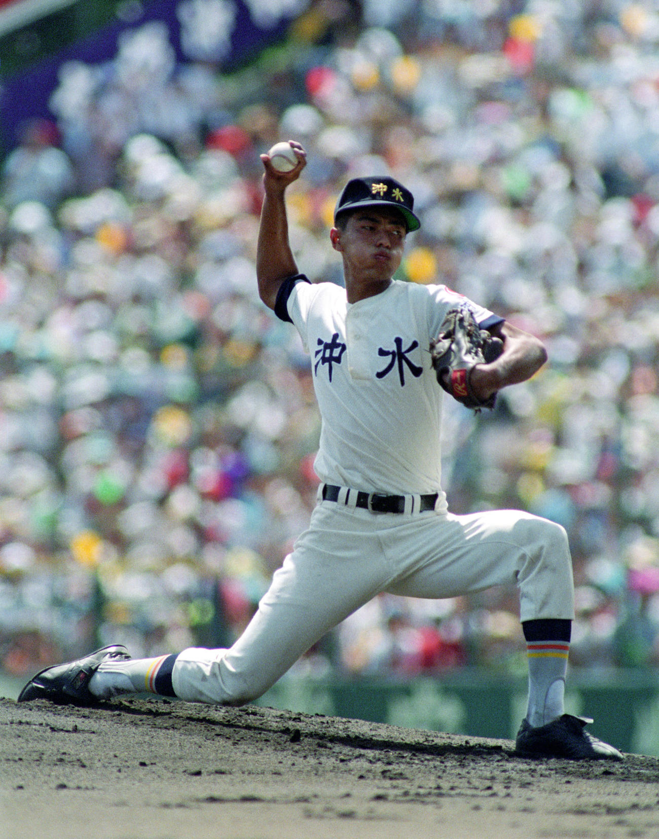 91年夏の甲子園決勝で登板する沖縄水産時代の大野倫さん