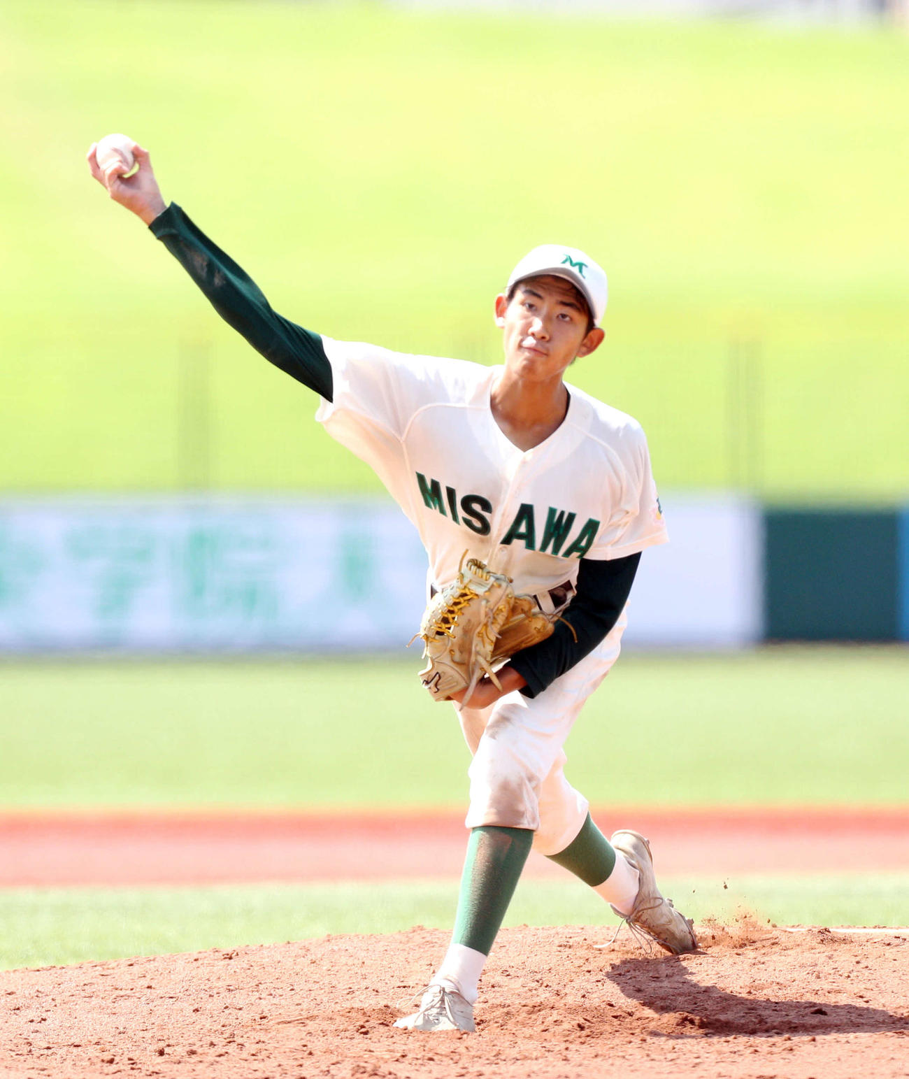 上北連合対三沢　完投した三沢・根本（撮影・木村有優）