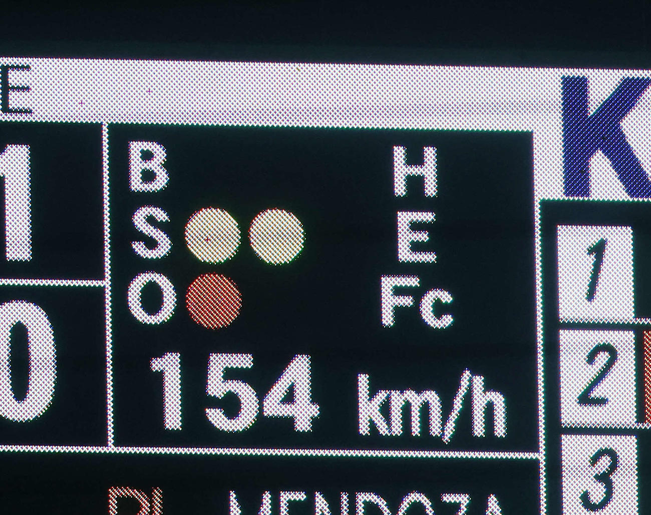 韓国対日本　日本・石垣の球速（撮影・鈴木正人）