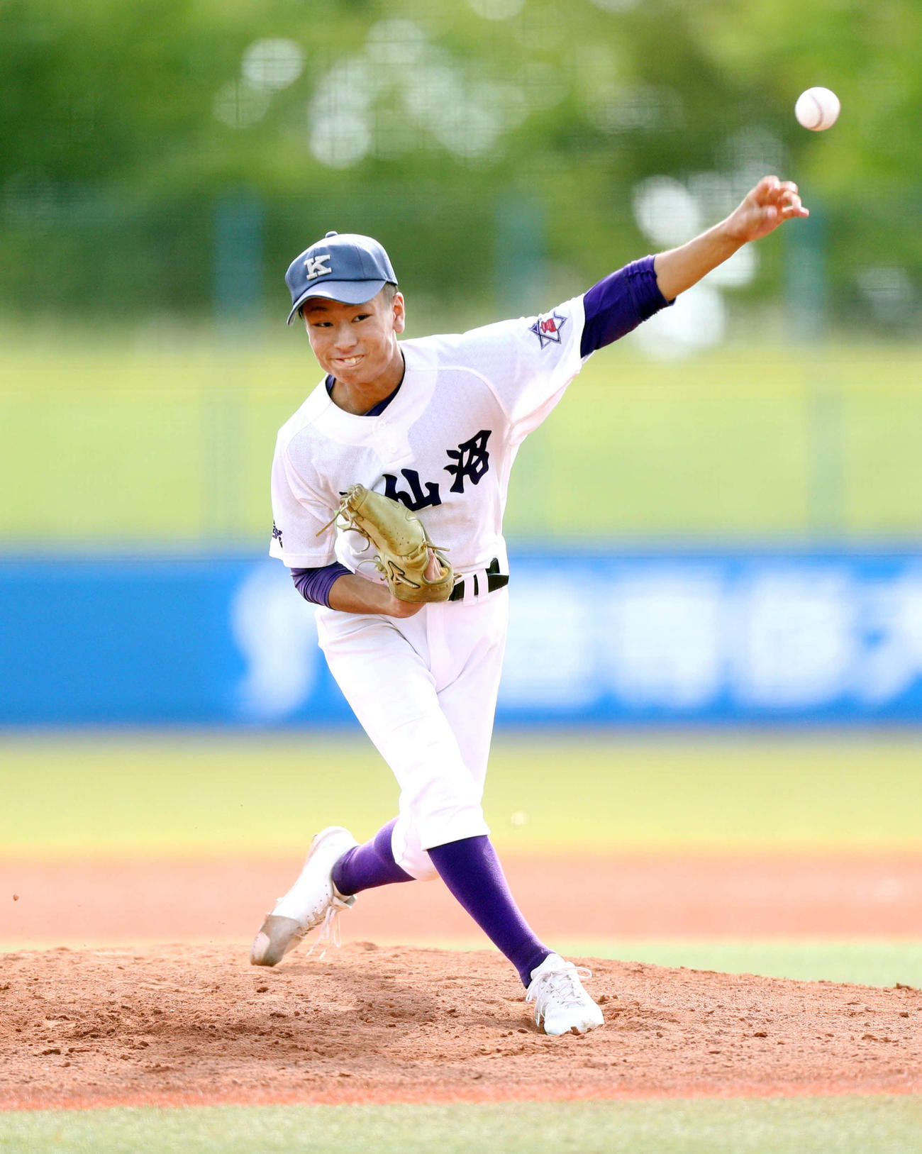 気仙沼対日本ウェルネス宮城　力投する気仙沼先発の斉藤（撮影・木村有優）