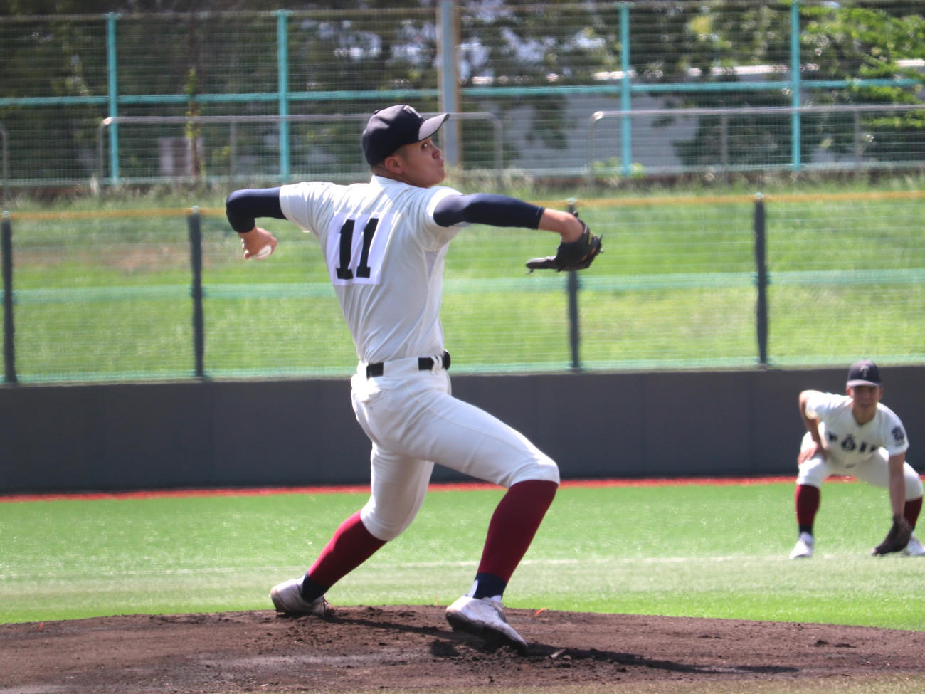 大阪大会5回戦　大阪桐蔭対浪速　先発した、背番号11の1年生の大阪桐蔭・川本（撮影・中島麗）