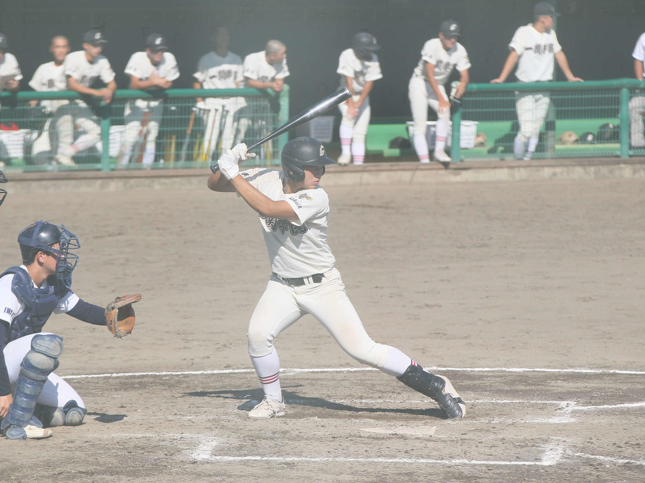 一関学院対一関一　4回、代打に送られた一関学院黄海（撮影・高橋香奈）