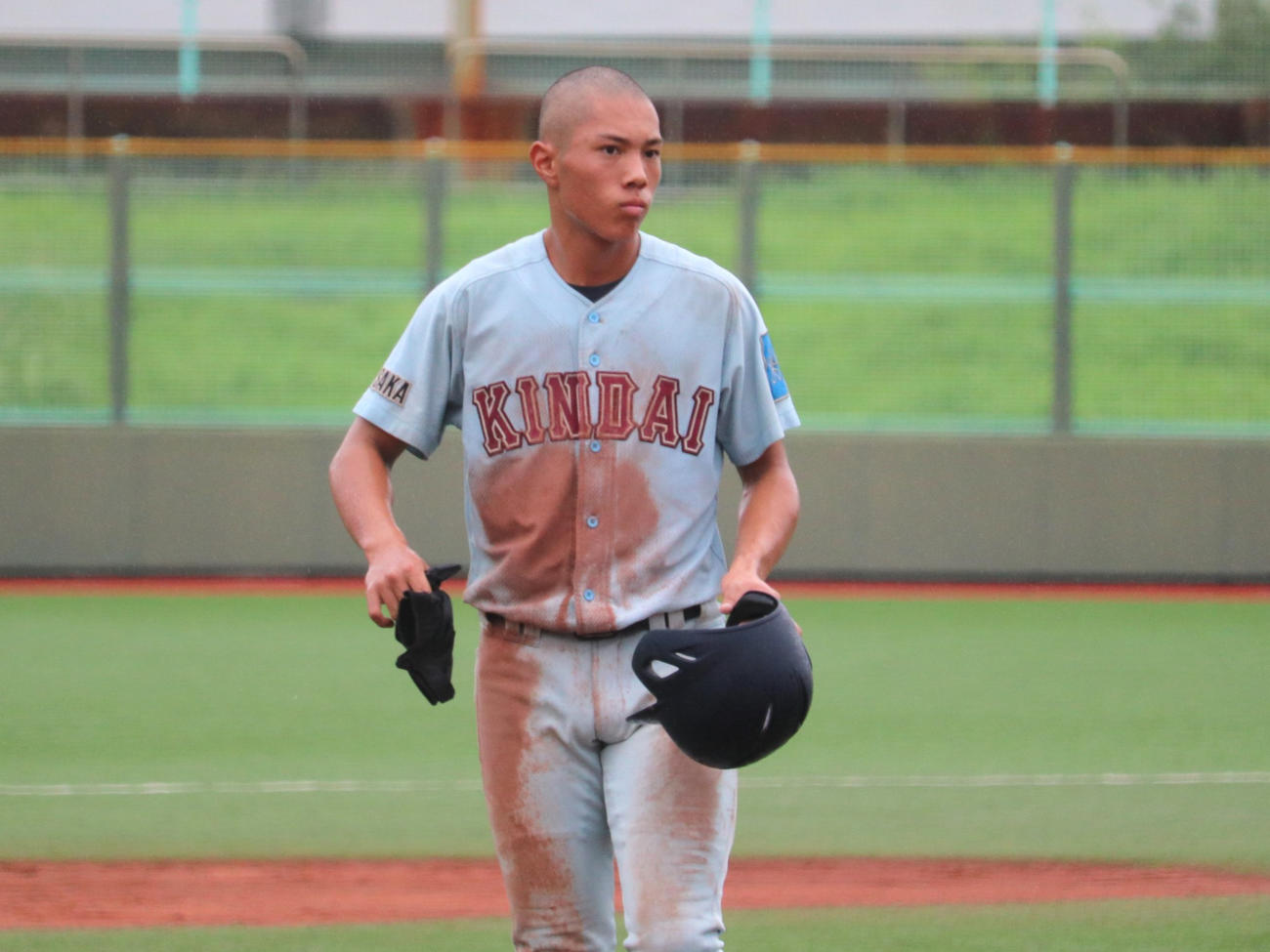 大阪大会準決勝　太成学院大高対近大付　近大付・小久保（撮影・中島麗）