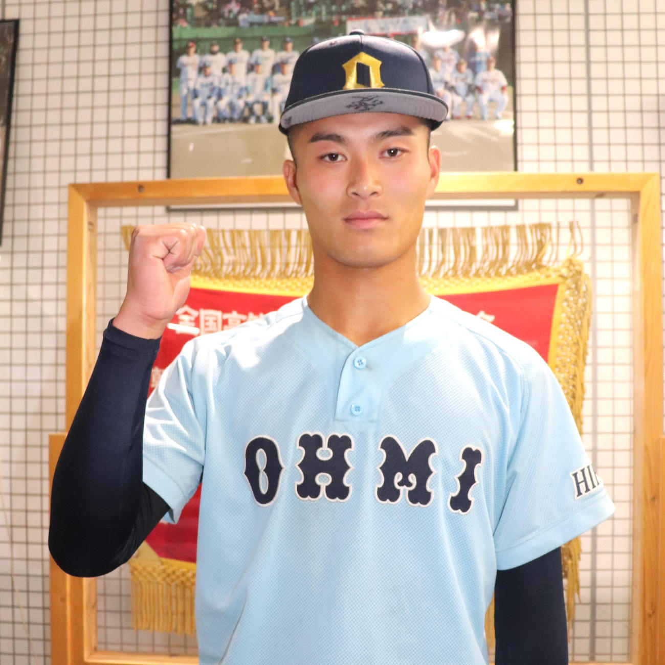 滋賀大会準決勝　滋賀学園対近江　先発した、近江の上田（撮影・中島麗）
