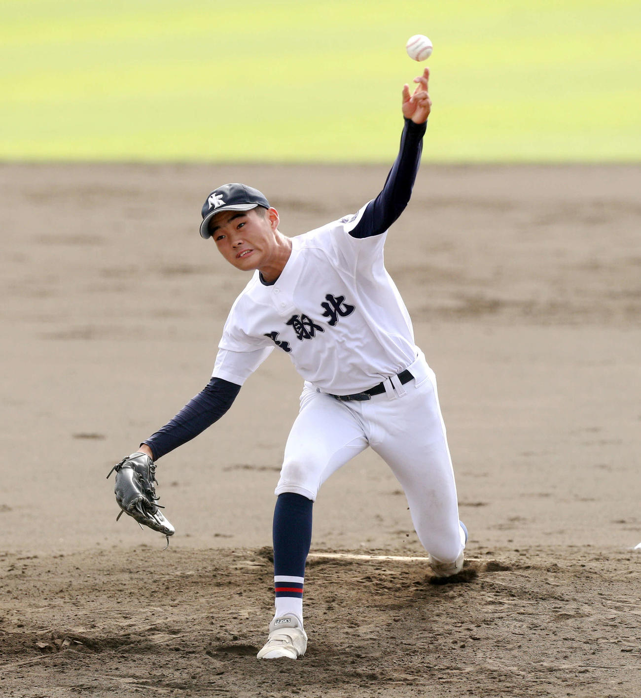 鶴岡東対名取北　先発した名取北・五十嵐（撮影・木村有優）