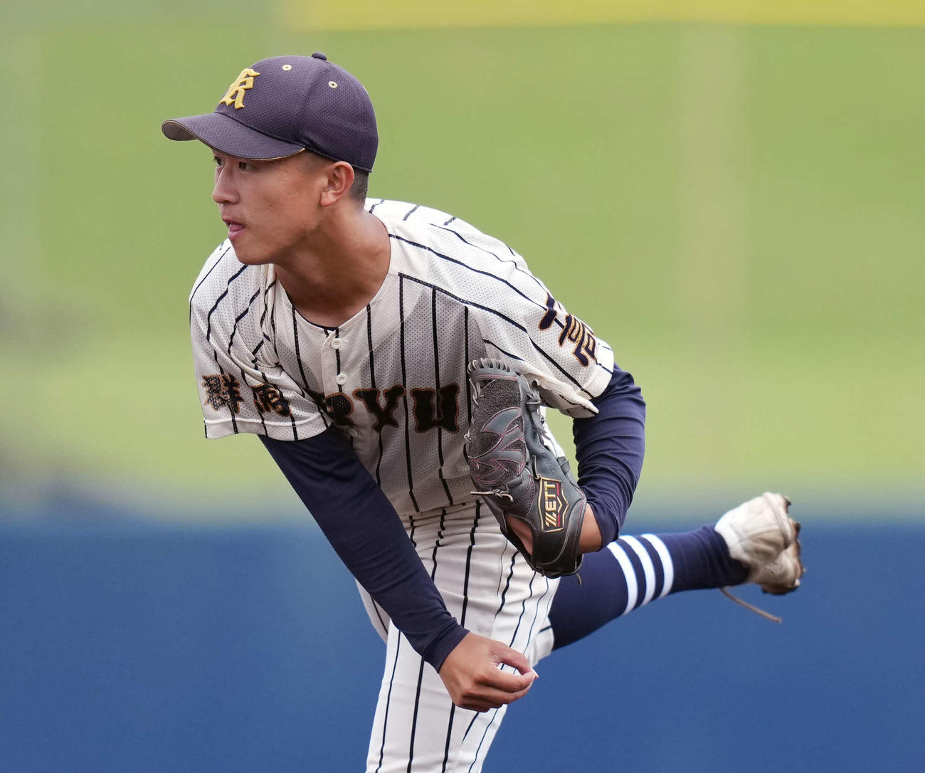 桐生第一対甲府工　先発の桐生第一・小黒（撮影・小島史椰）