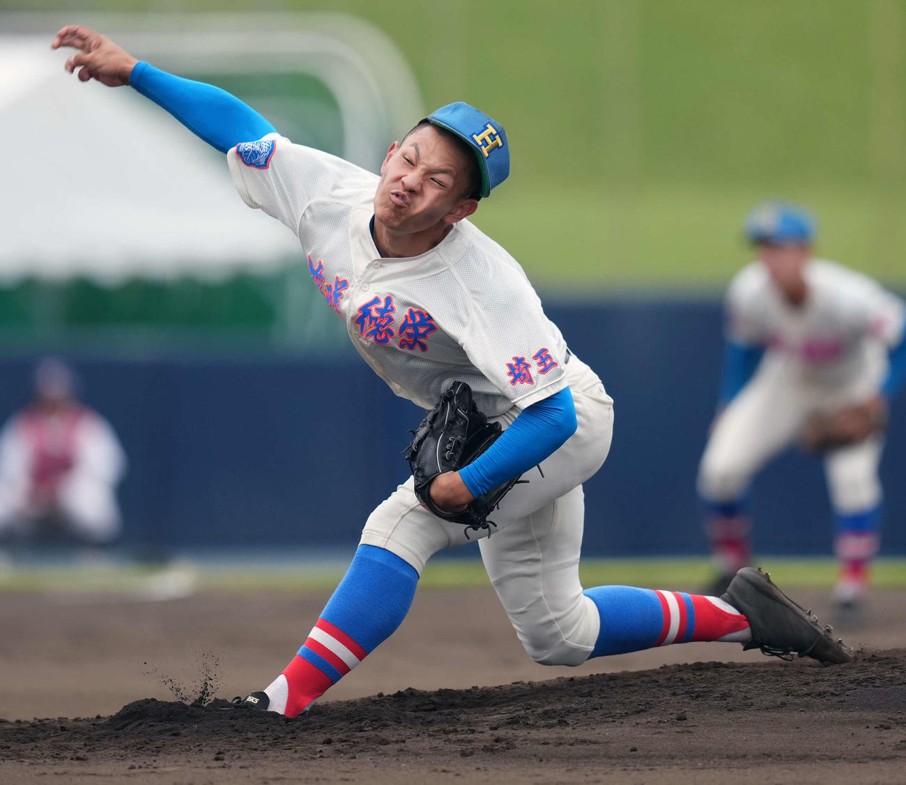 花咲徳栄対甲府工　先発の花咲徳栄・黒川（撮影・小島史椰）