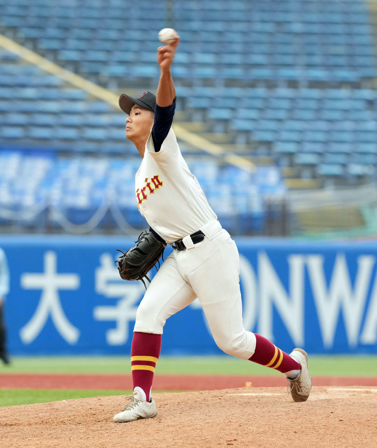 関東一対桜美林　桜美林の3番手中村（撮影・たえ見朱実）