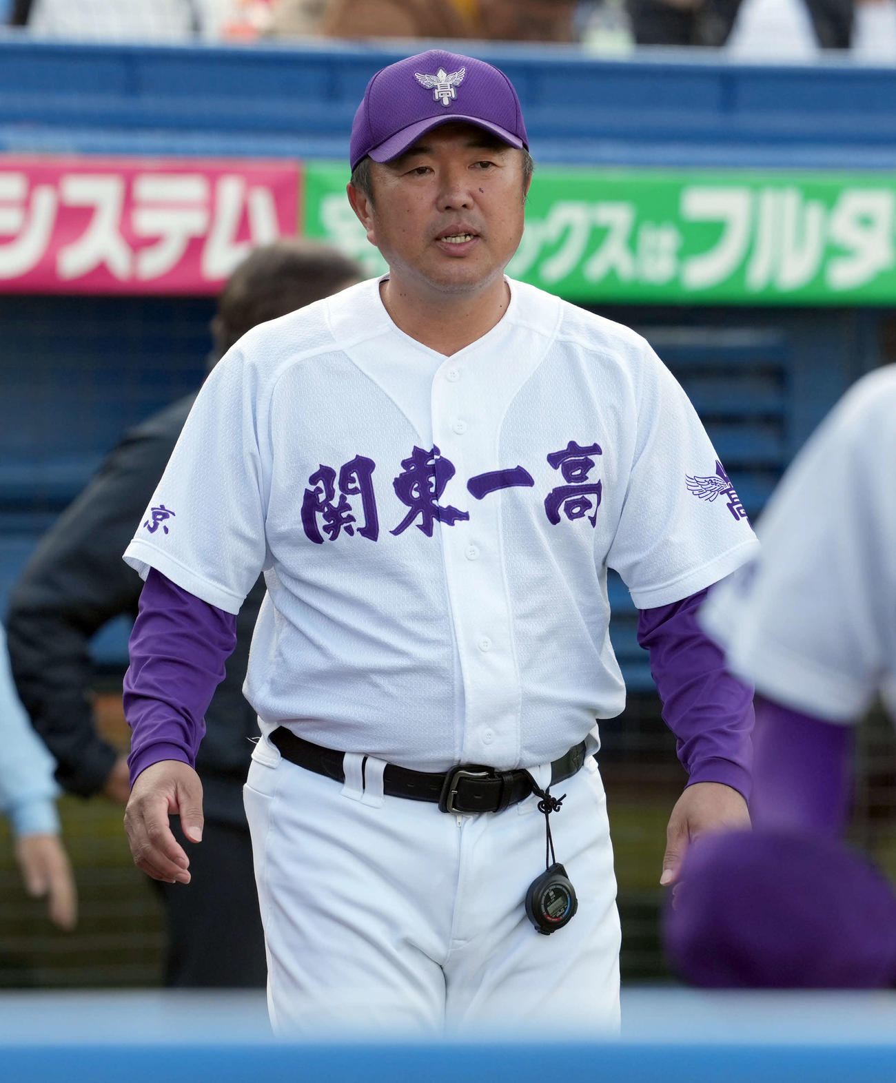 関東一対桜美林　桜美林に勝利し決勝進出を決めた関東一・米沢監督（撮影・たえ見朱実）