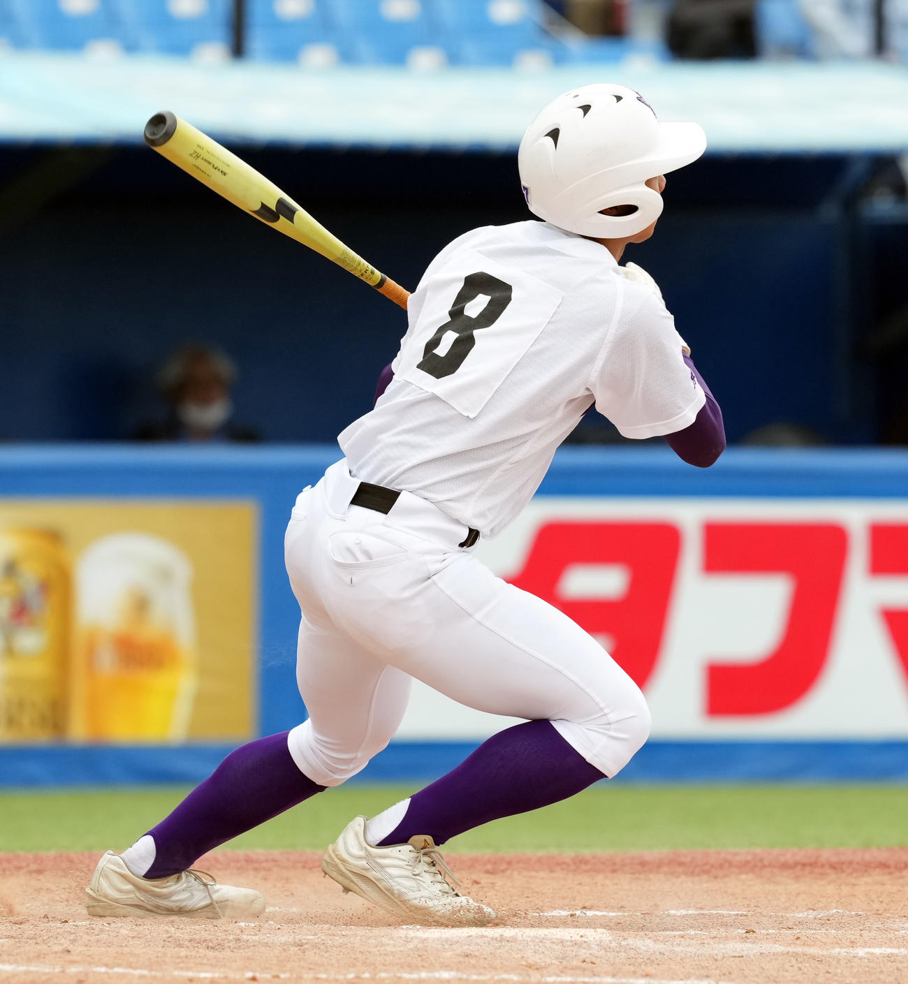 関東第一対桜美林　7回表関東一2死一、二塁、左越えに3点本塁打を放つ佐宗（撮影・たえ見朱実）