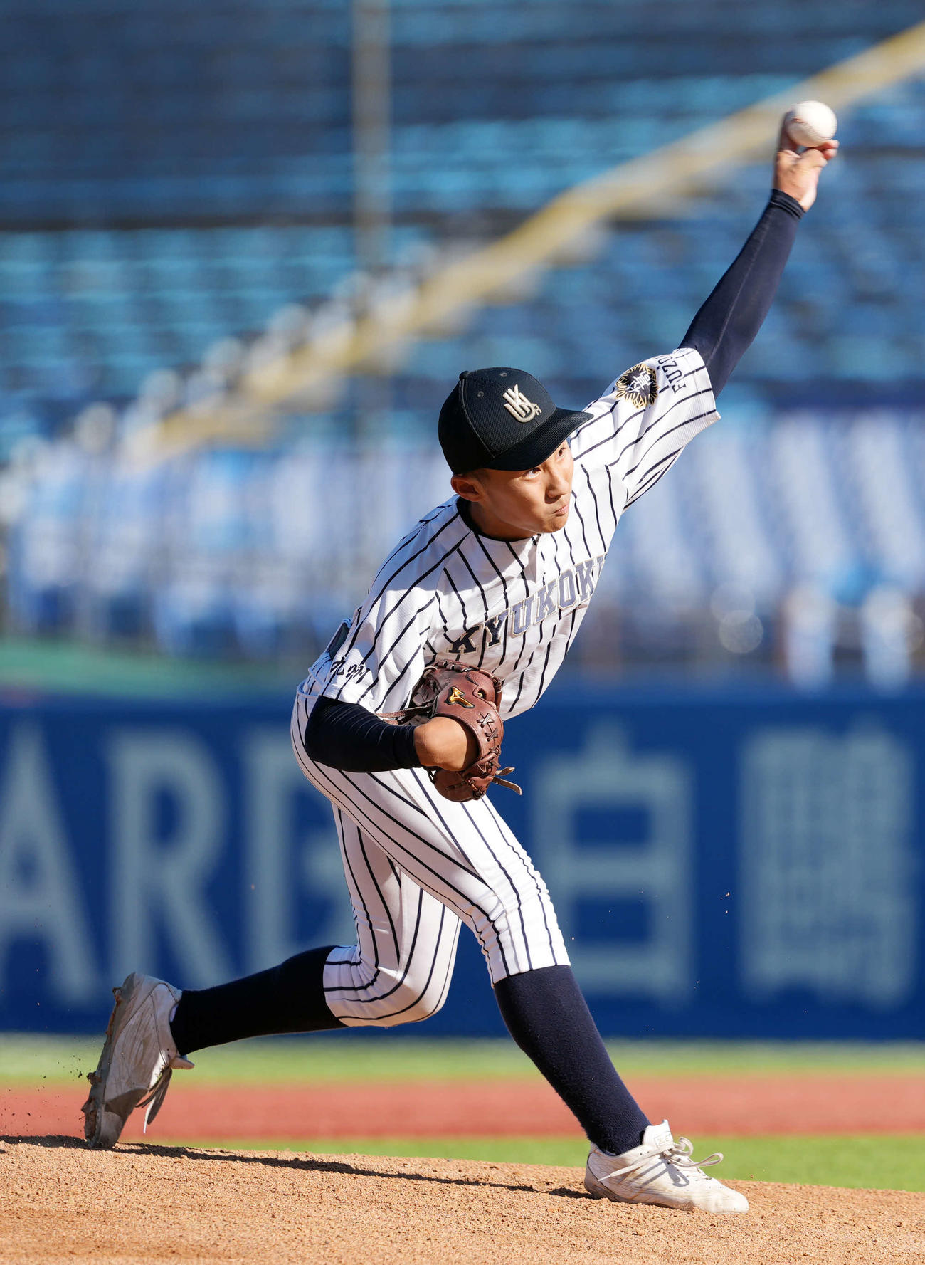 花巻東対九州国際大付　先発の九州国際大付・山口（撮影・小島史椰）