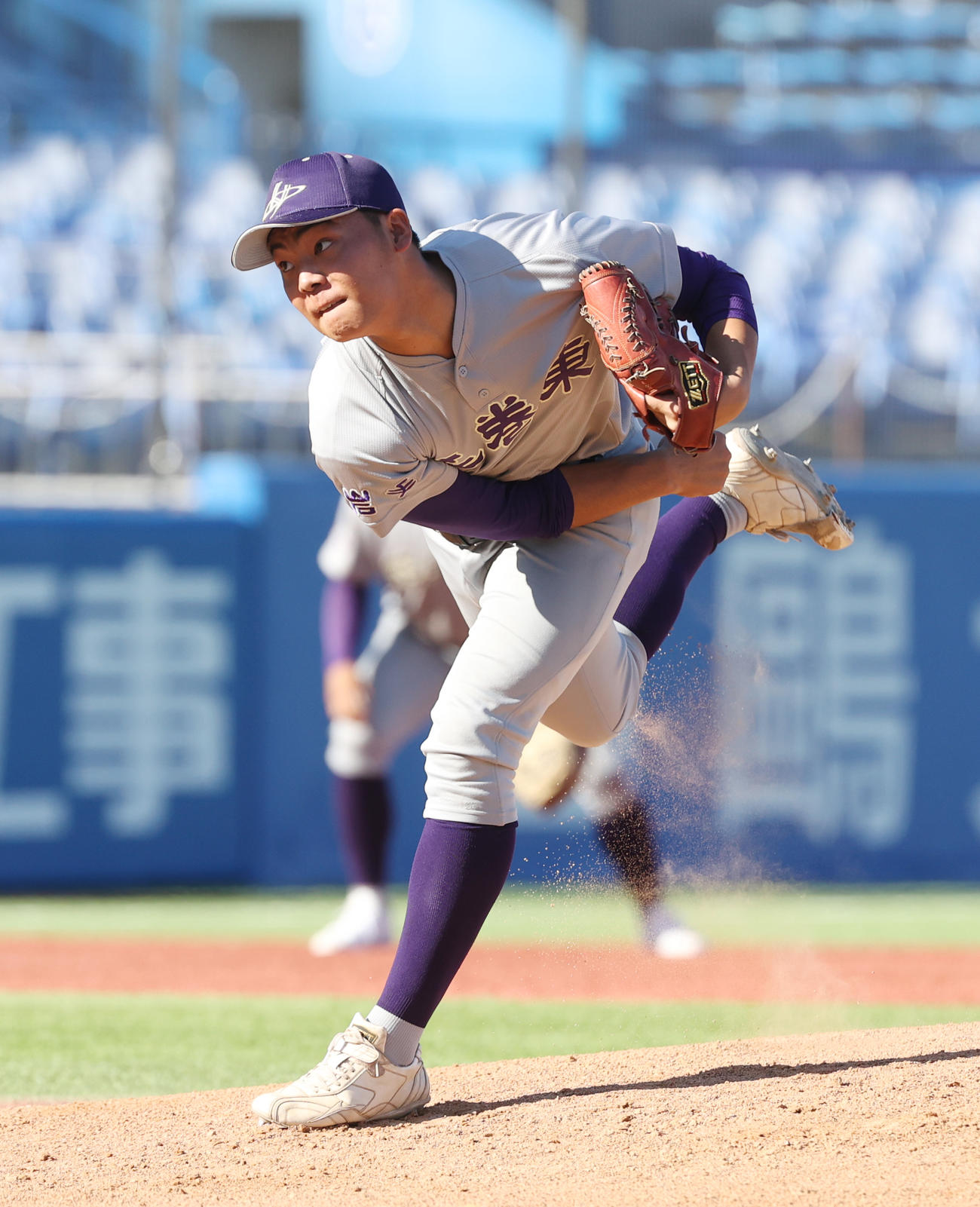 花巻東対九州国際大付　先発した花巻東・菅原（撮影・柴田隆二）