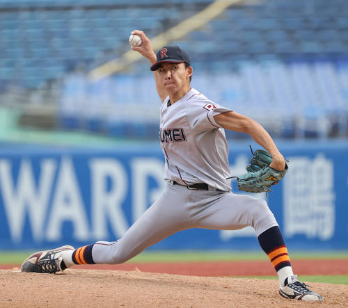 名城大対立命大　7回から登板した立命大・芝本（撮影・柴田隆二）