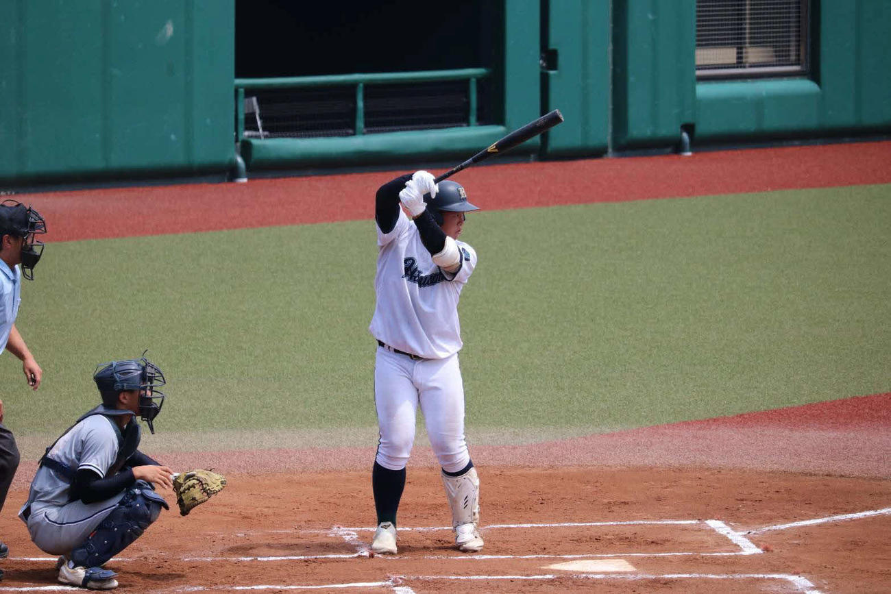 白山（神奈川）時代に4番を務めた柳沢。11日初日の大相撲初場所で前相撲デビューする（大島部屋提供）