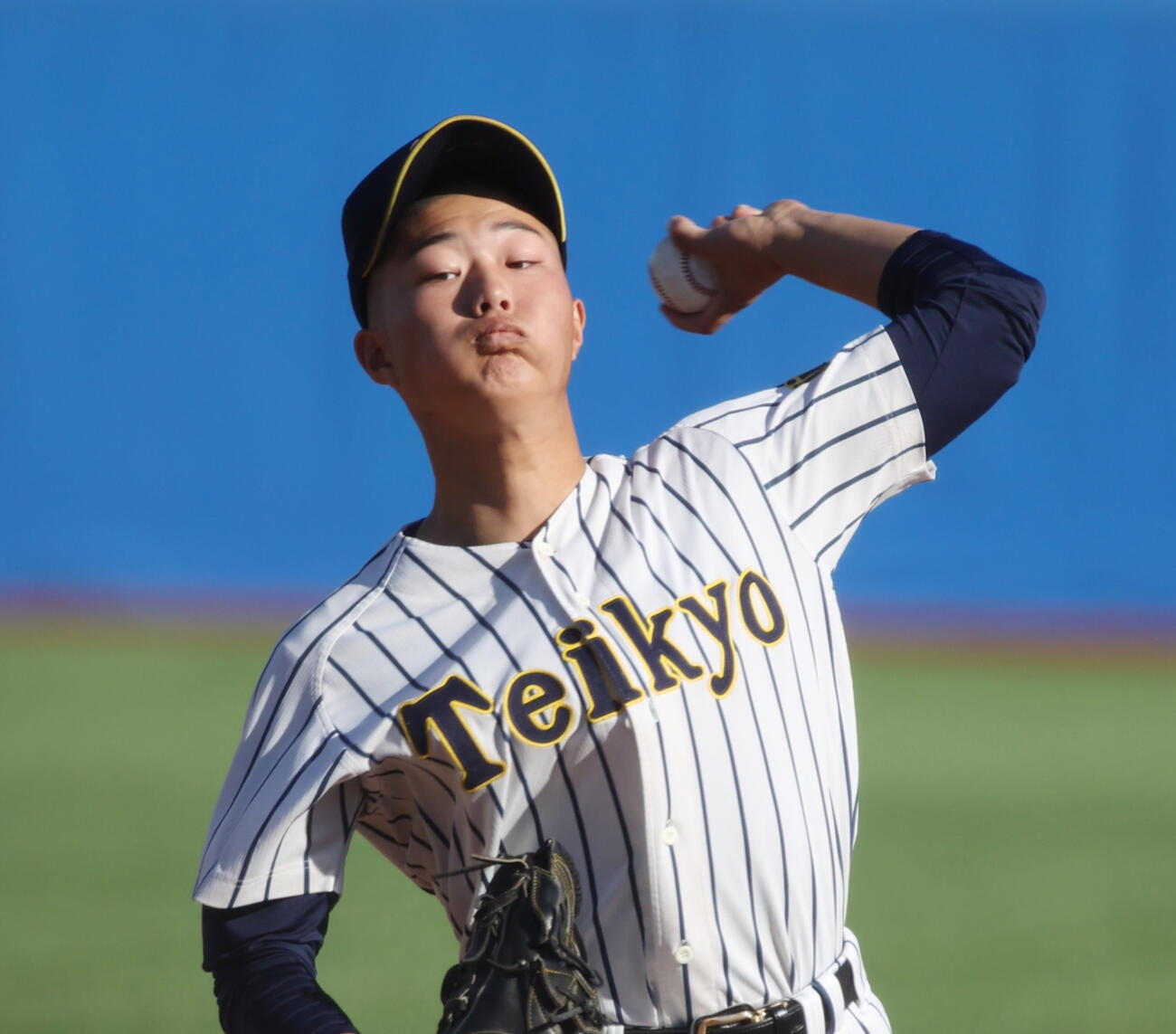 帝京長岡の1年生エース工藤壱朗（2025年撮影・柴田隆二）