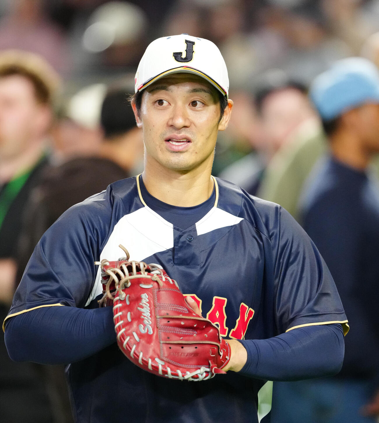 WBC公式練習を行う坂本誠志郎（2026年3月撮影）