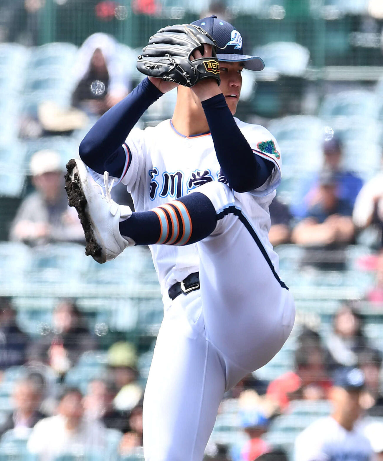 英明対高川学園　高川学園先発の木下（撮影・岩下翔太）