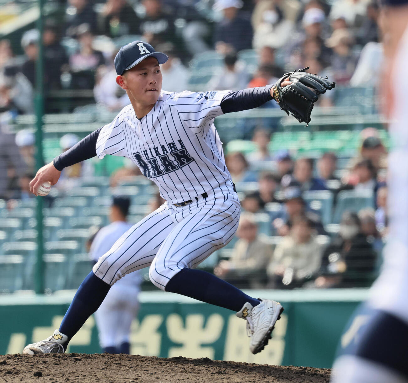中京大中京対阿南光　阿南光2番手の貝出（撮影・宮崎幸一）