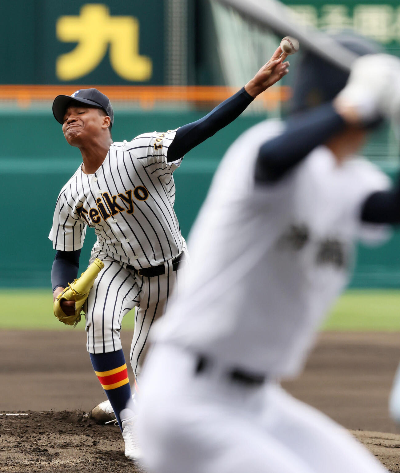 沖縄尚学対帝京　沖縄尚学戦に先発する仁礼パスカルジュニア（撮影・加藤哉）
