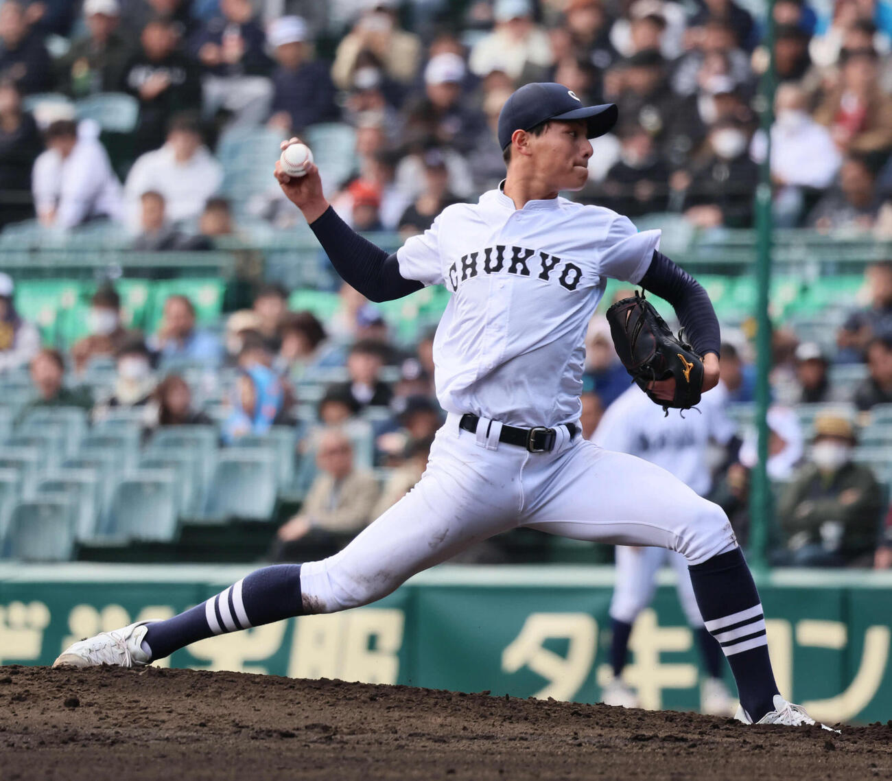 中京大中京対阿南光　中京大中京先発の安藤（撮影・宮崎幸一）
