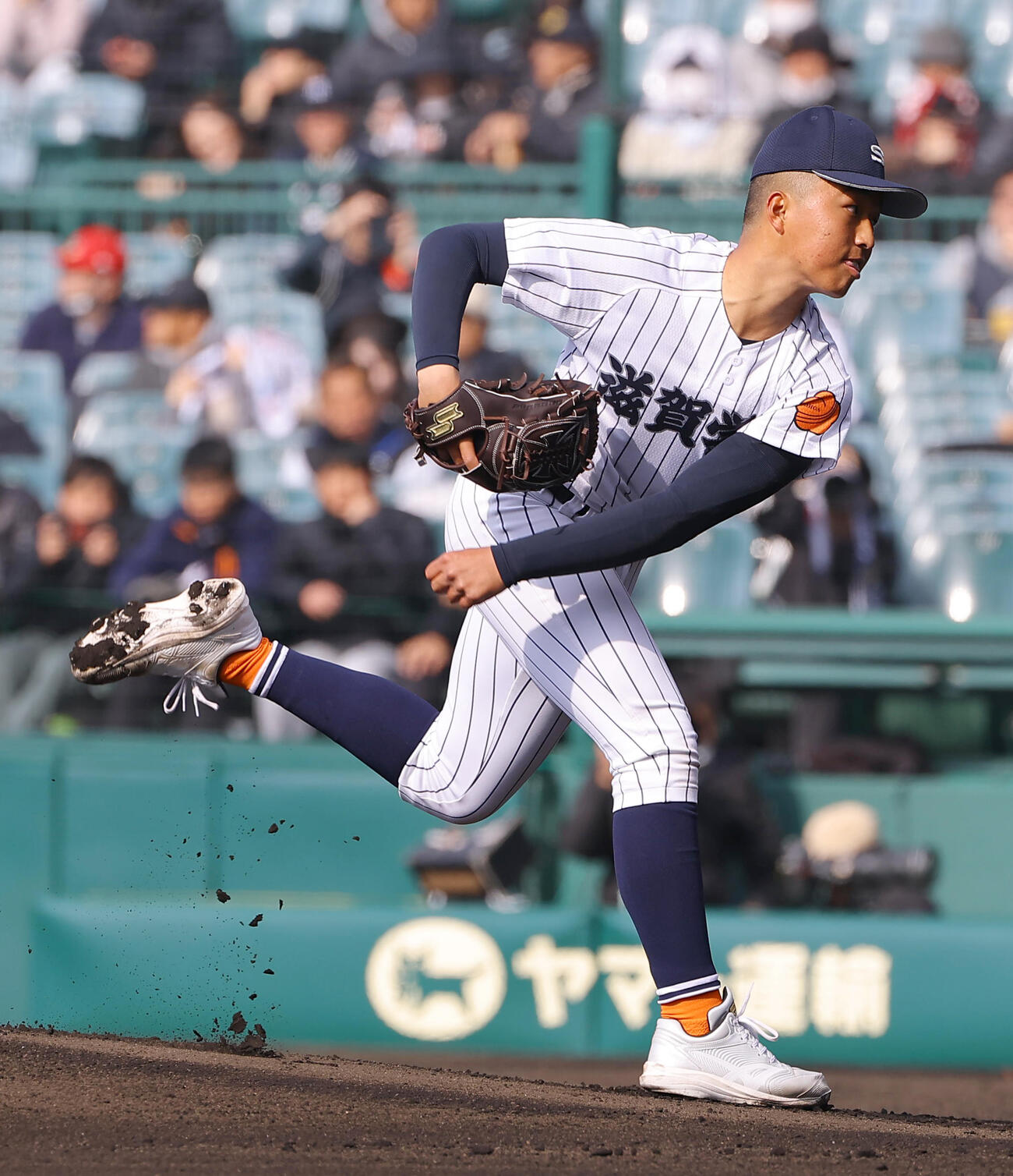 長崎西対滋賀学園　滋賀学園先発の土田義（撮影・上田博志）