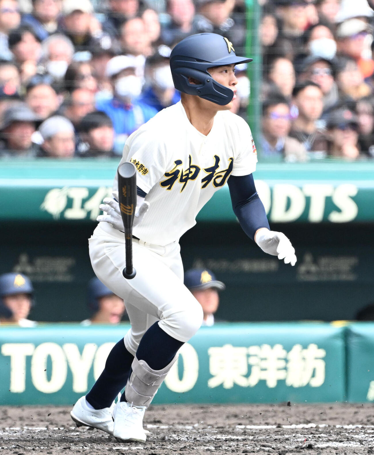 神村学園対横浜　3回表神村学園1死二塁　田中翔大は先制適時打を放つ（撮影・石井愛子）