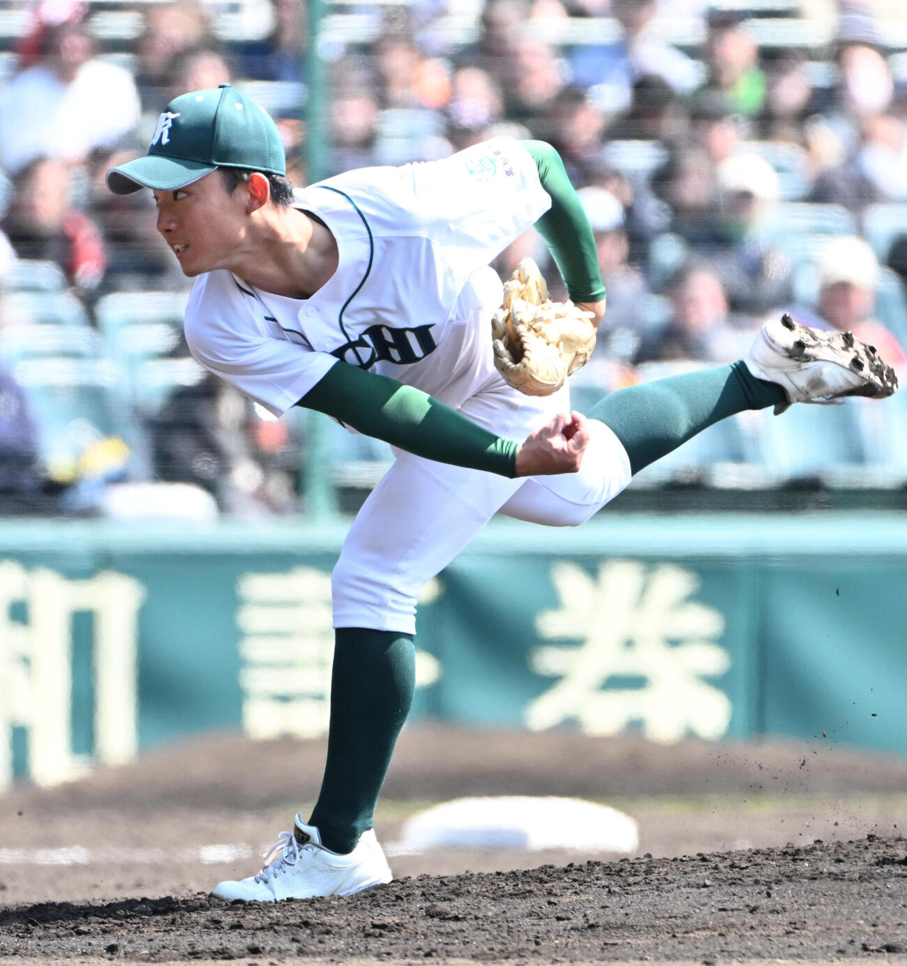 日本文理対高知農　高知農先発の山下蒼生（撮影・石井愛子）