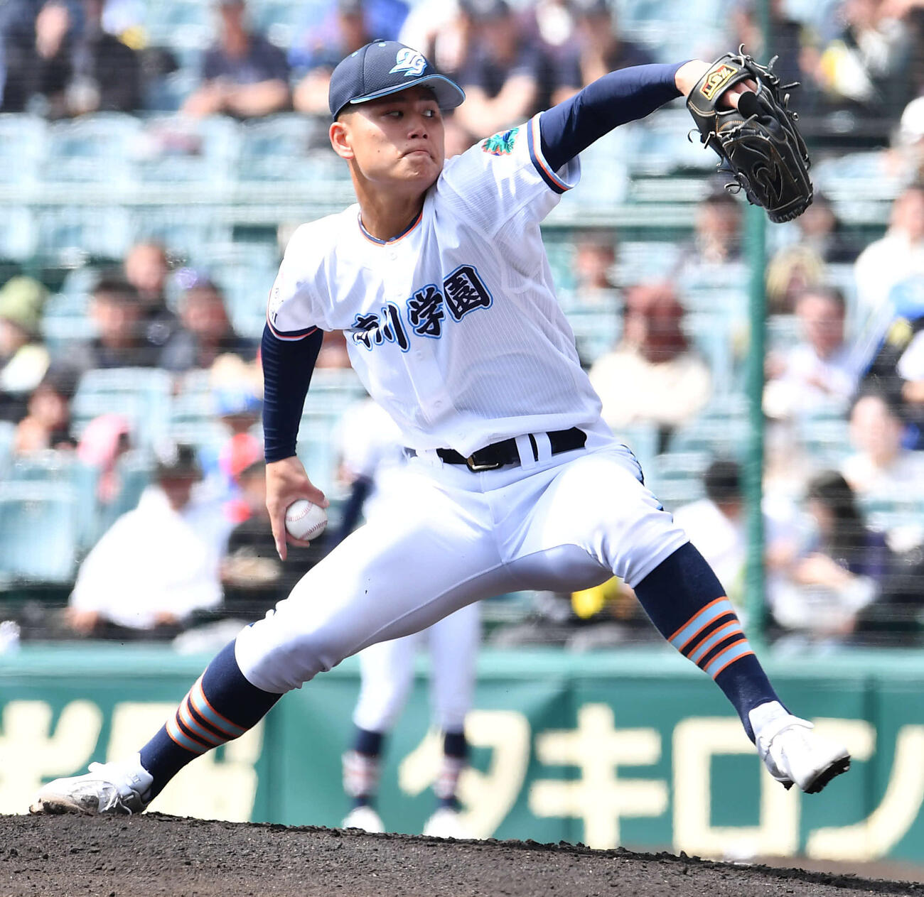 英明対高川学園　高川学園先発の木下（撮影・岩下翔太）