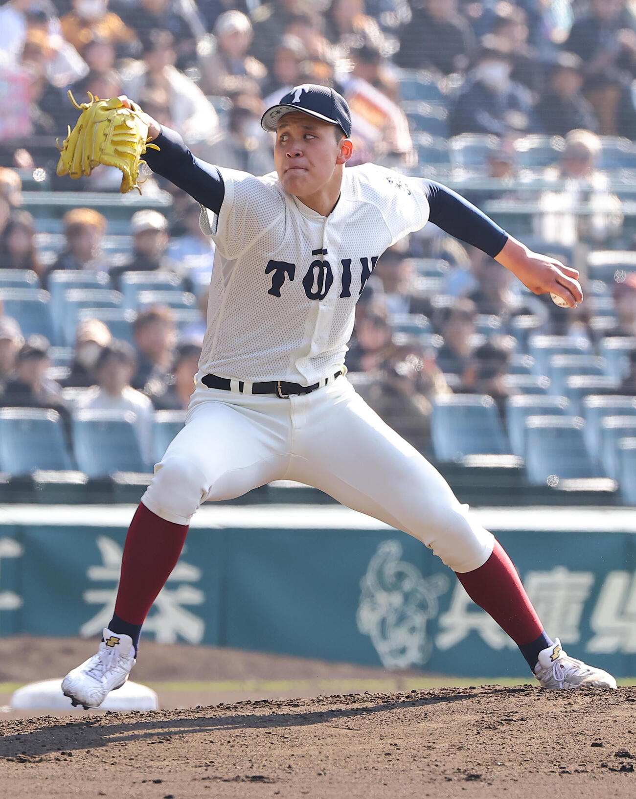 大阪桐蔭対熊本工　大阪桐蔭先発の川本（撮影・上田博志）