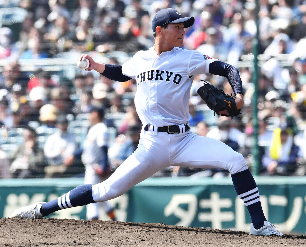 中京大中京対帝京　中京大中京先発の安藤（撮影・岩下翔太）
