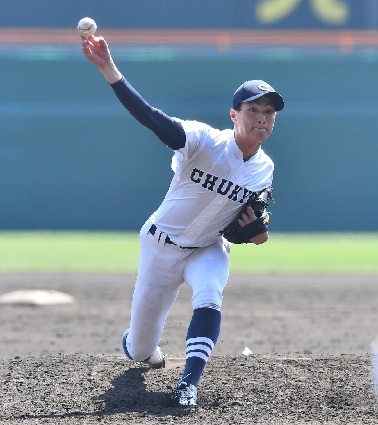 中京大中京対帝京　中京大中京先発の安藤（撮影・岩下翔太）