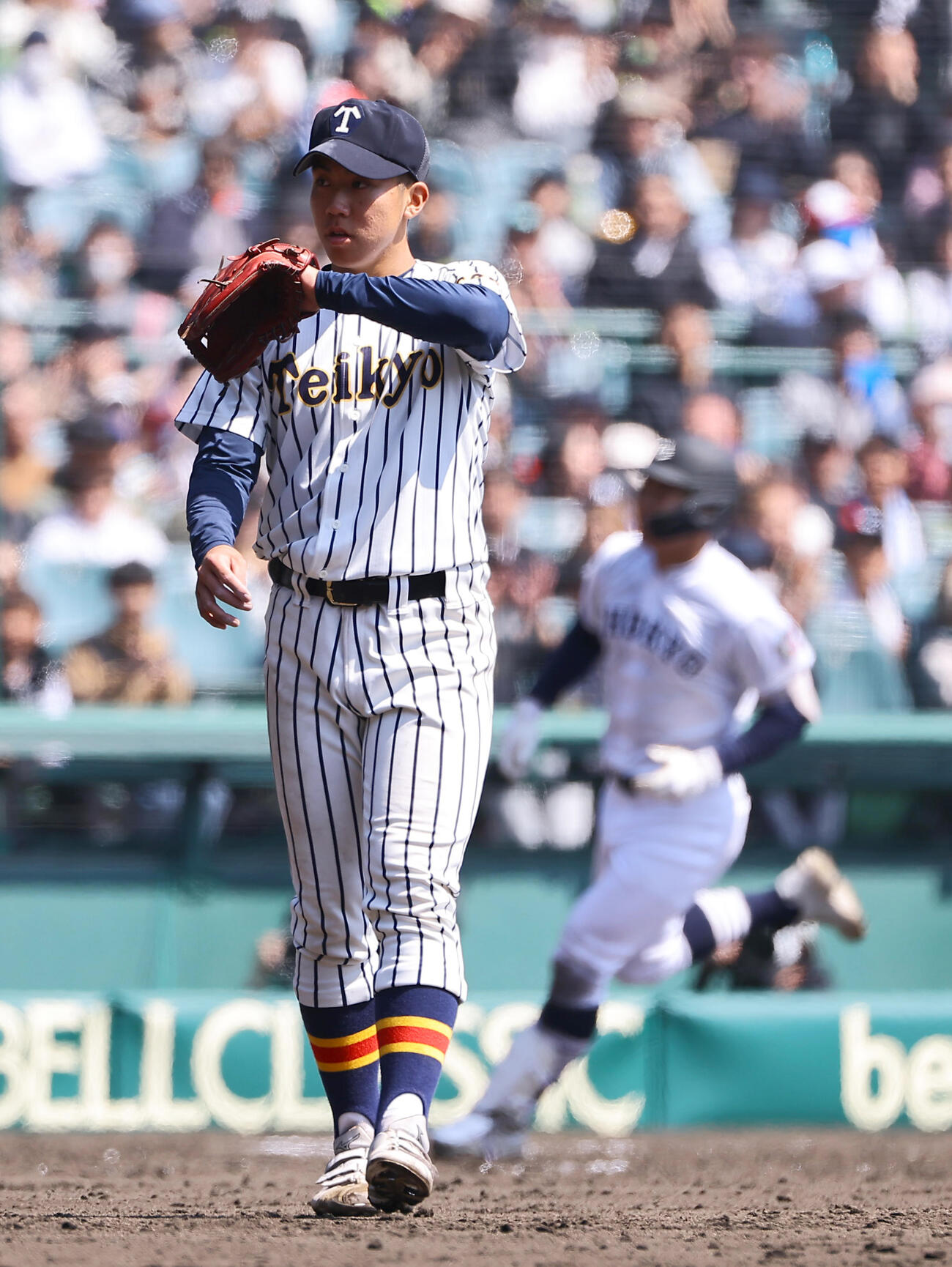 中京大中京対帝京　5回表中京大中京無死一塁、帝京2番手の岡田は中京大中京・荻田に2点本塁打を浴びる（撮影・上田博志）