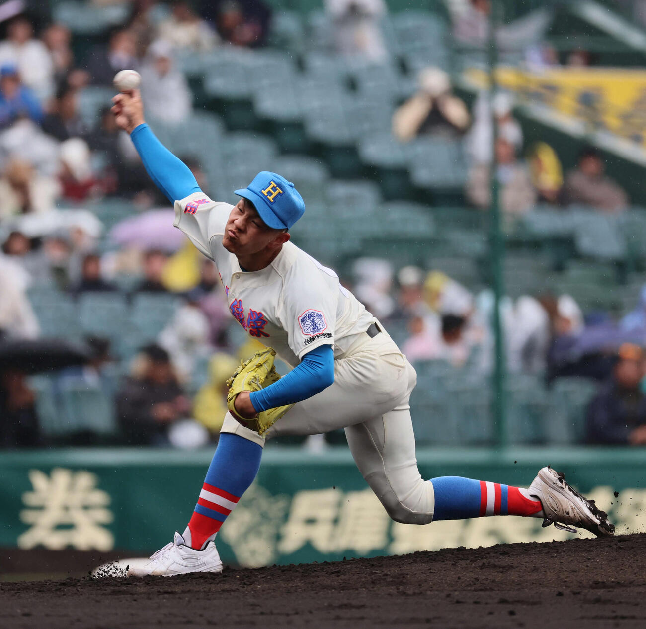 花咲徳栄対日本文理　花咲徳栄先発の黒川（撮影・宮崎幸一）