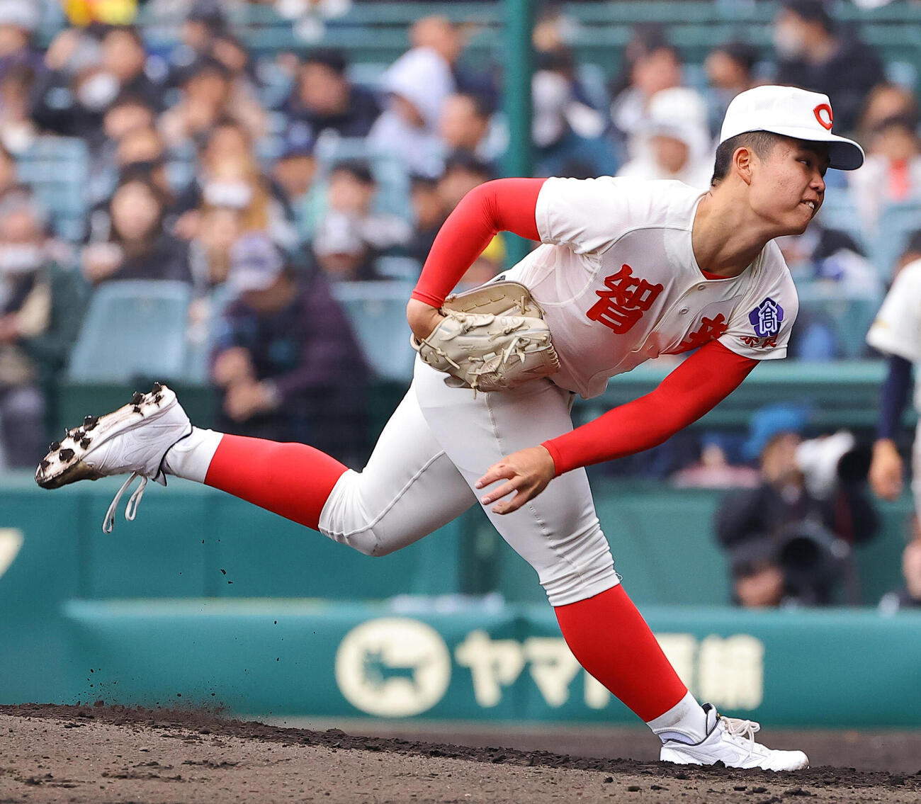 智弁学園対神村学園　智弁学園先発の杉本（撮影・上田博志）