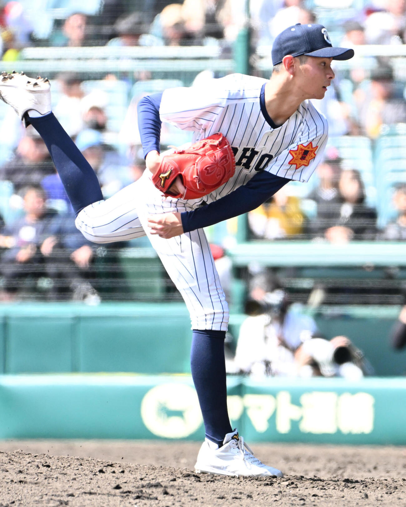 英明対東北　東北3番手の金沢龍希（撮影・石井愛子）