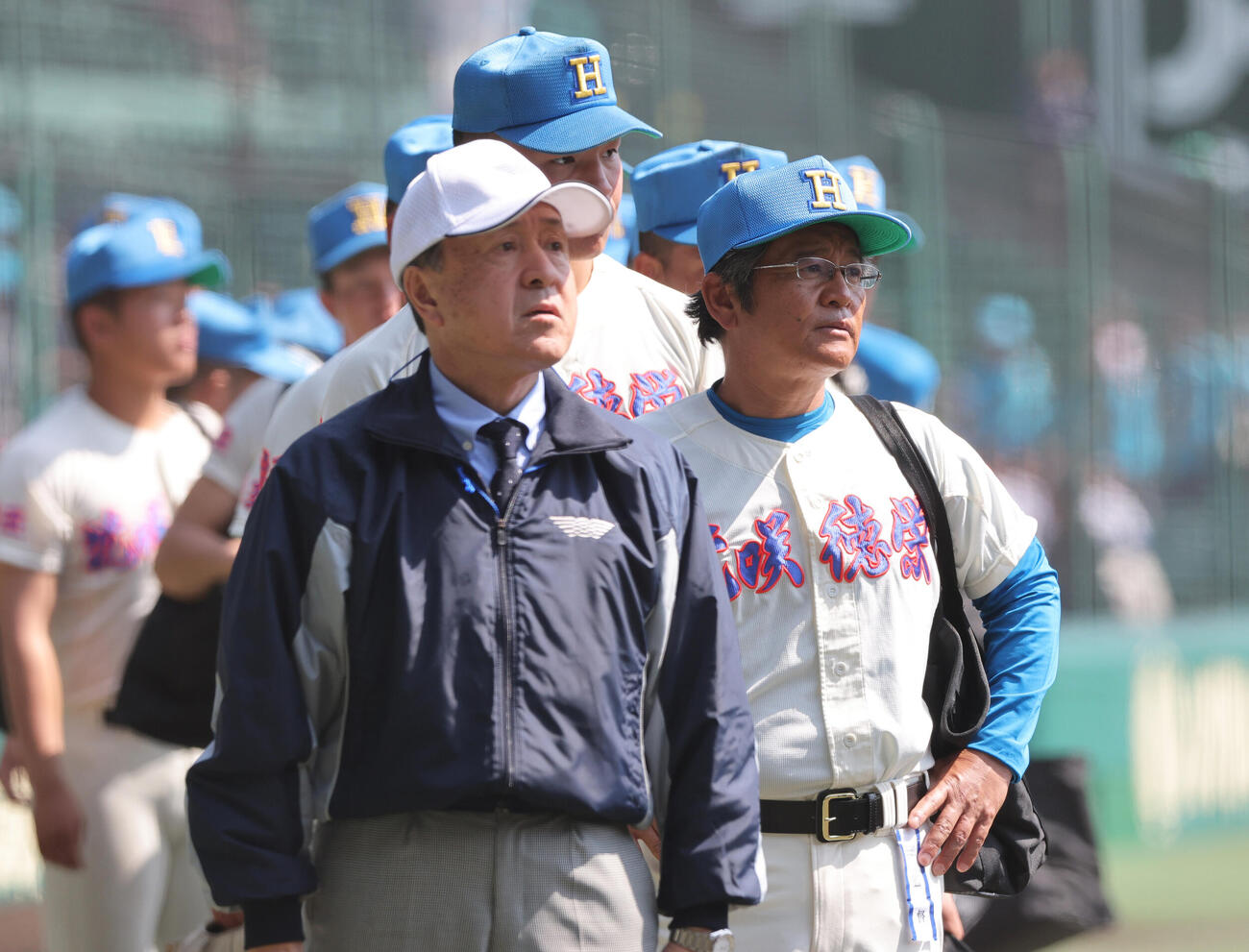 花咲徳栄対智弁学園　逆転で智弁学園に敗れた花咲徳栄の岩井監督（撮影・上山淳一）