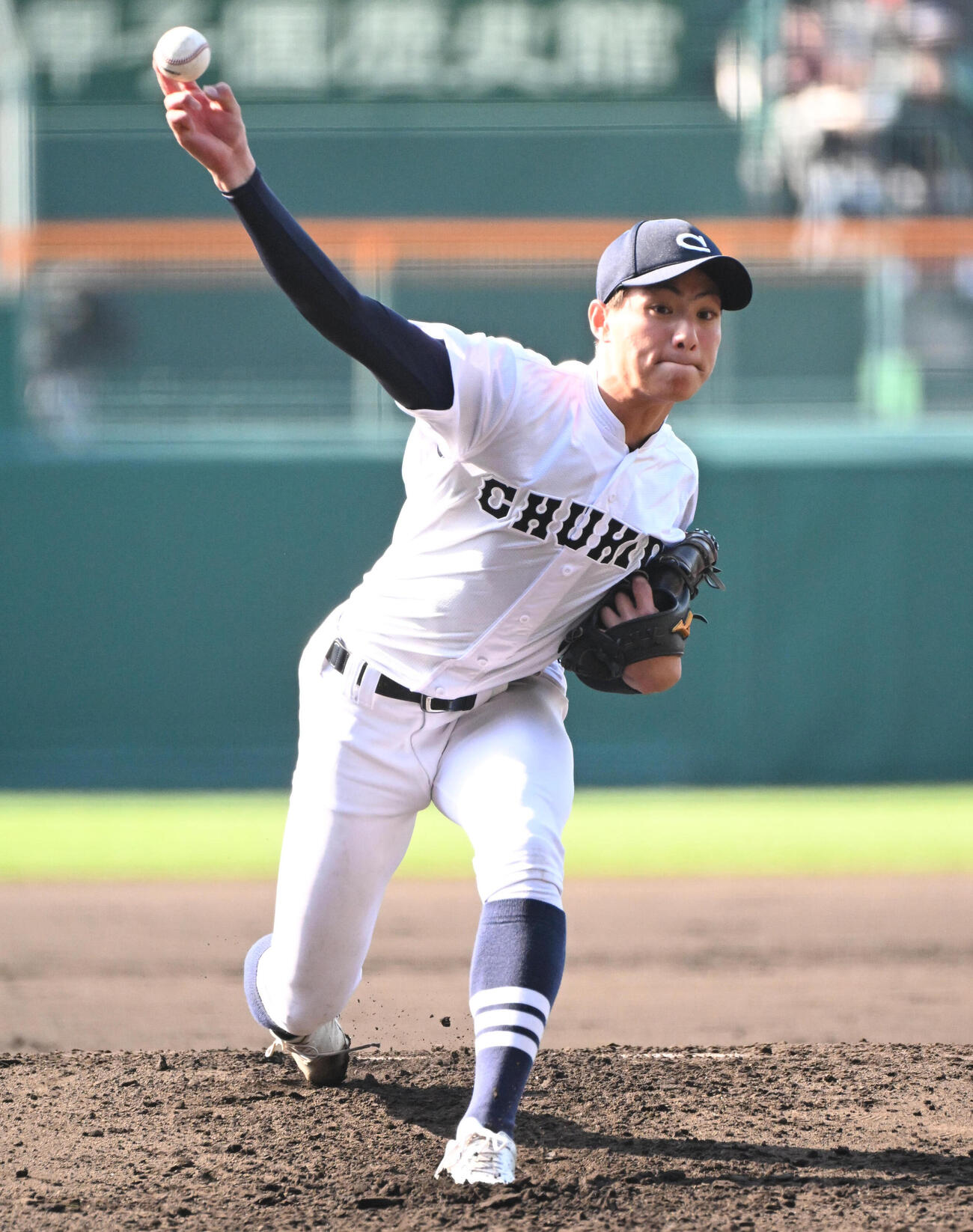 中京大中京対八戸学院光星　中京大中京先発の安藤歩叶（撮影・石井愛子）