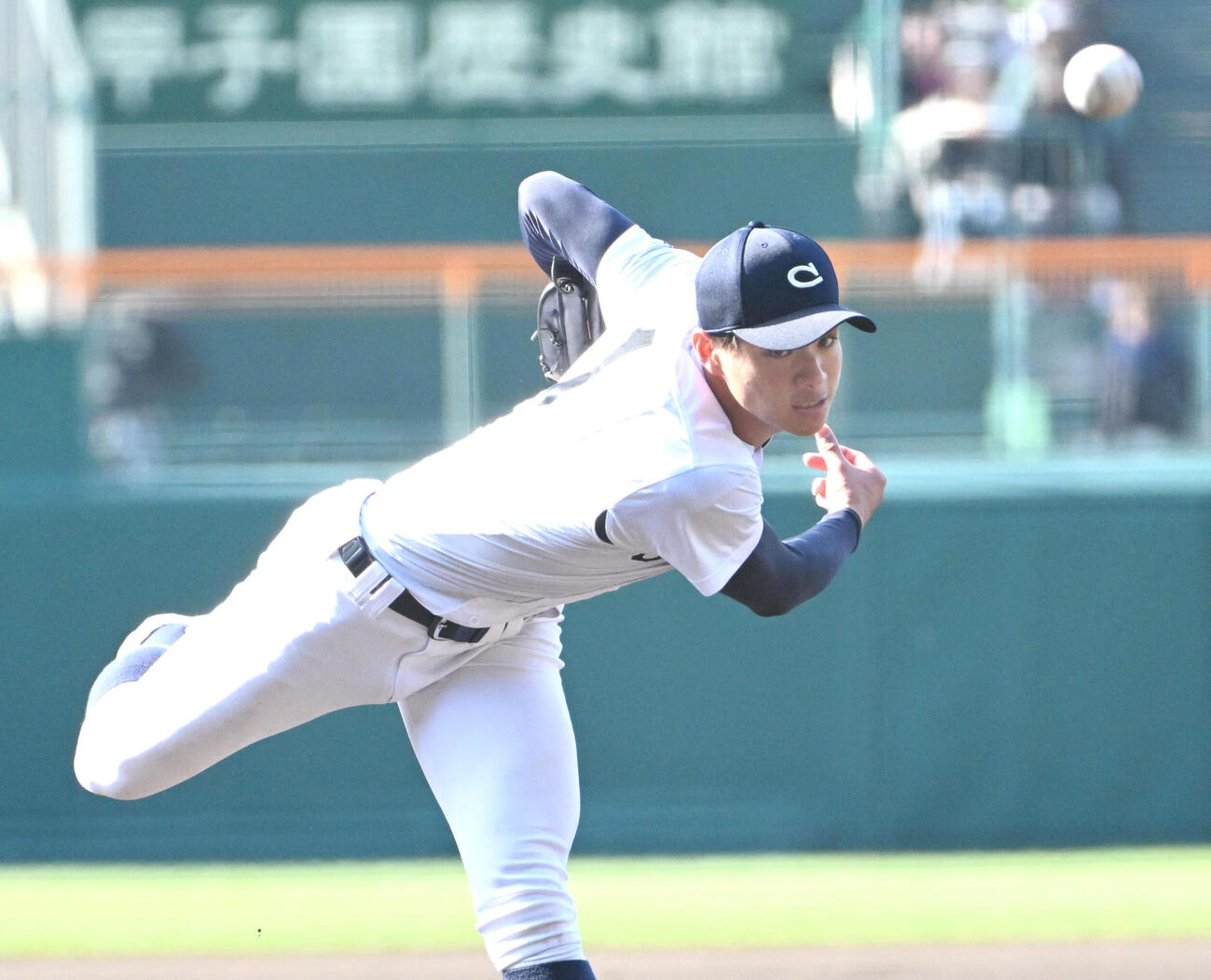 中京大中京対八戸学院光星　中京大中京先発の安藤歩叶（撮影・石井愛子）