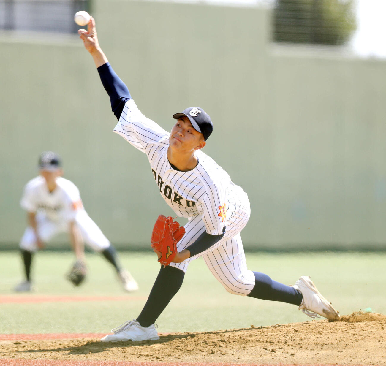 泉松陵対東北　東北・石崎隼投手が先発した