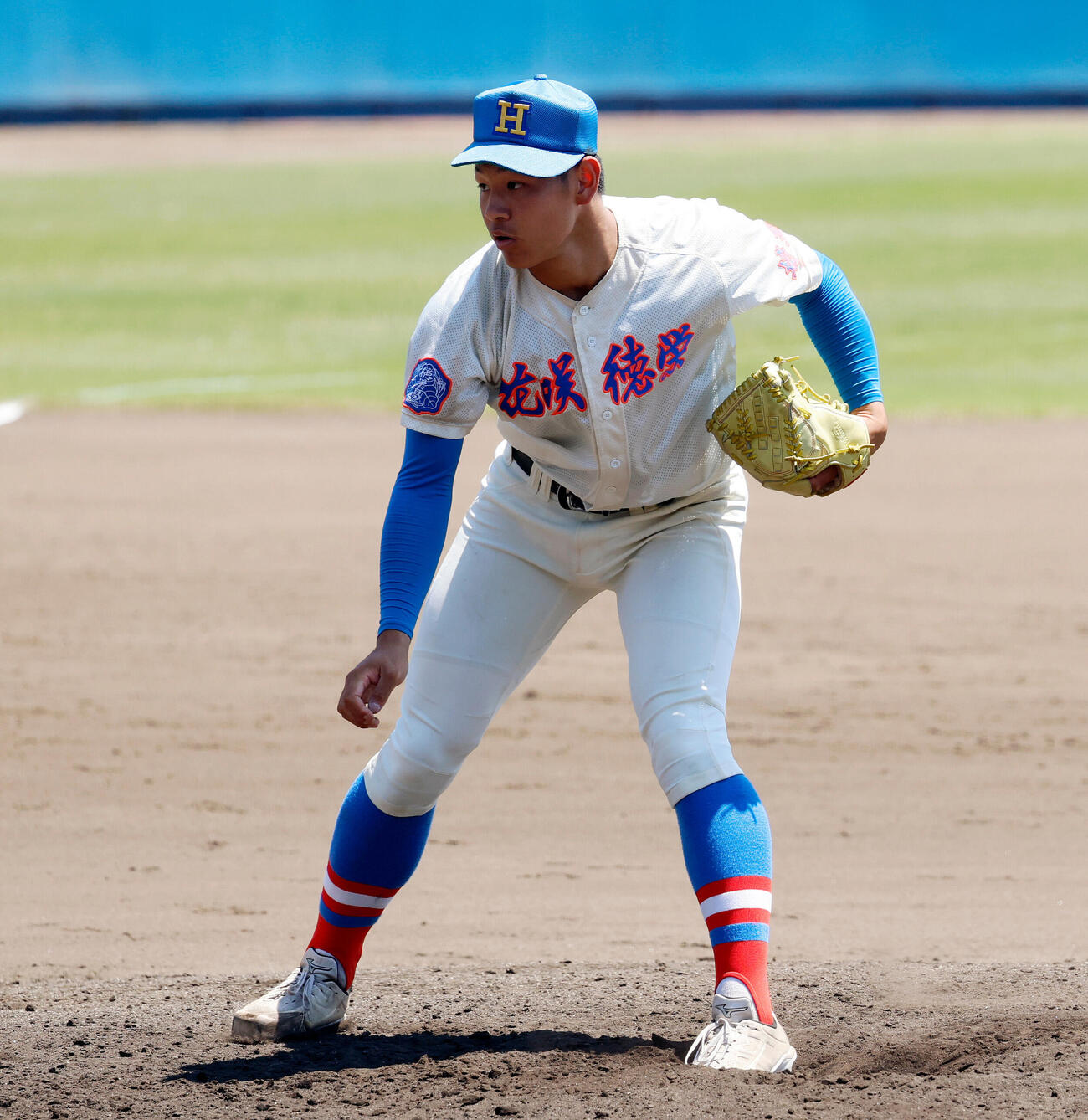 春季関東大会　専大松戸対花咲徳栄　花咲徳栄の3番手で登板した黒川凌大（撮影・山本朝陽）