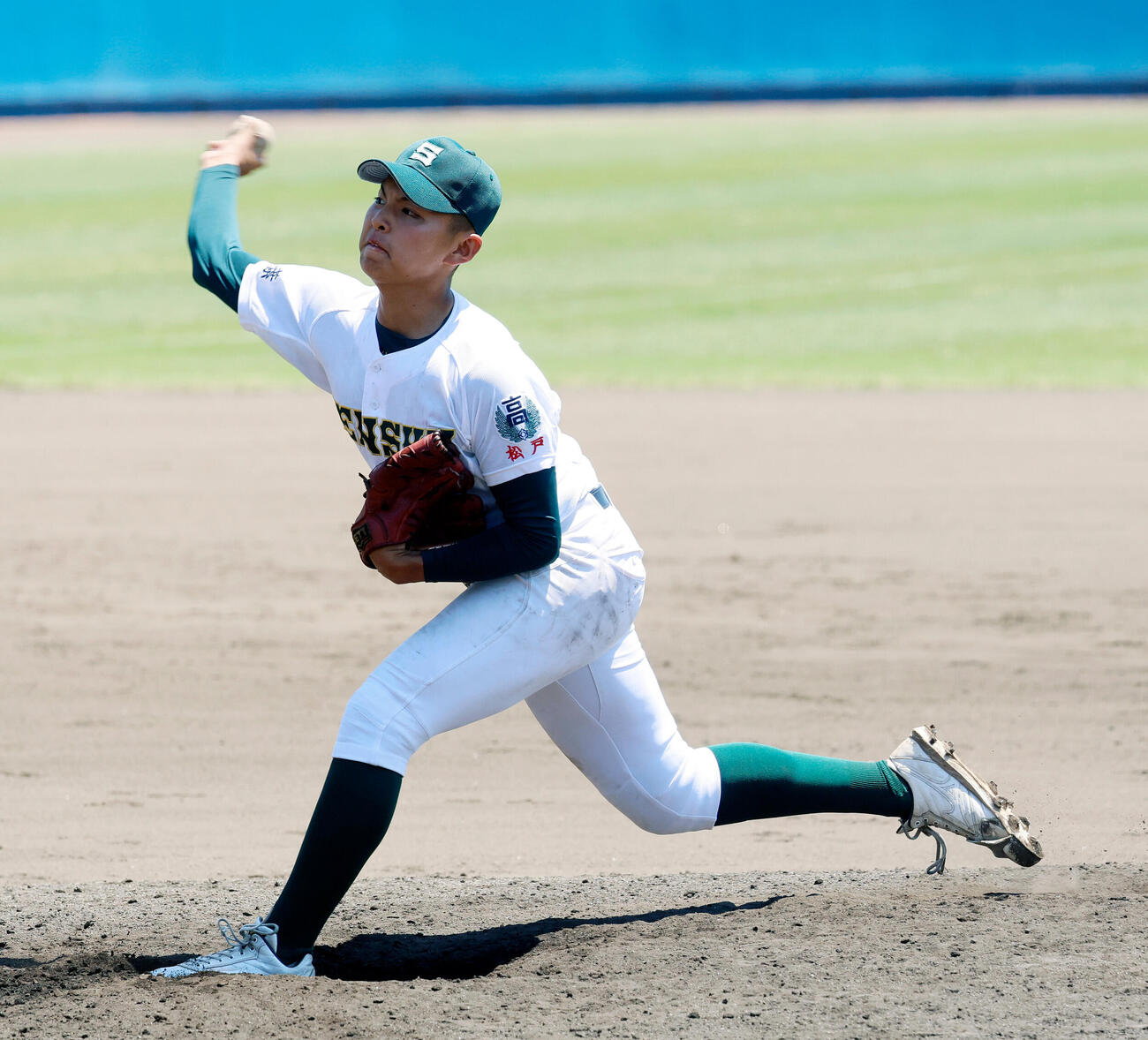 春季関東大会　専大松戸対花咲徳栄　専大松戸の3番手で登板した門倉昴大（撮影・山本朝陽）